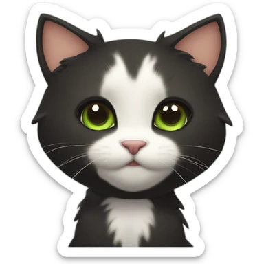 A big Totally black cat with brown eyes lovely stay near by totally white cat with green eyes sticker