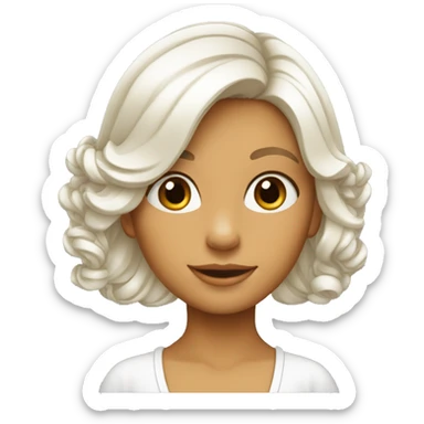 Fille cheveux blanc et oreille de tigre blanc sticker