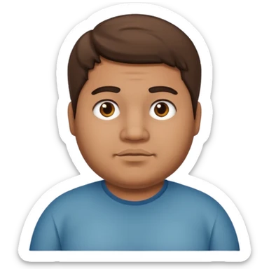 A Mexican guy chubby with textured brown hair sticker