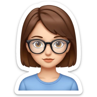 Niña de pelo castaño con gafas sticker