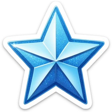 icon instagram em forma de estrela glitter blue sticker