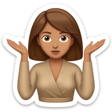 mulher de cabelo castanho dando de ombros sticker