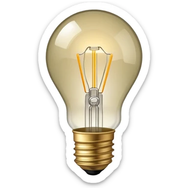 Cinematic realistic khaki light bulb sticker