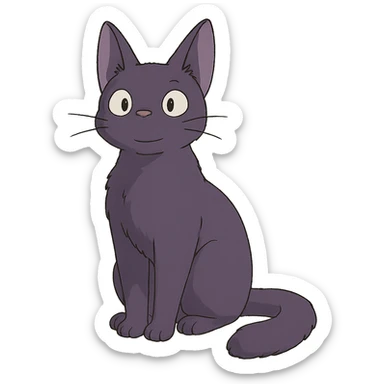 ghibli style purple cat sticker