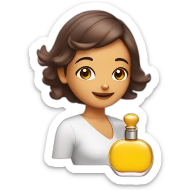 Uma carinha cheirando um perfume sticker