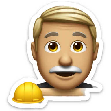 An architect with a drawing on a wooden frame behind him sticker