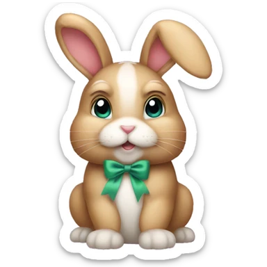 Bunny with bows sticker