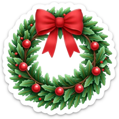 Christmas wreath sticker