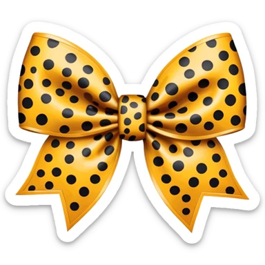 Cheetah print bow with white outline sticker