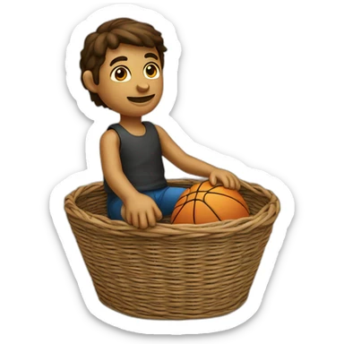 jordan assis sur un panier sticker