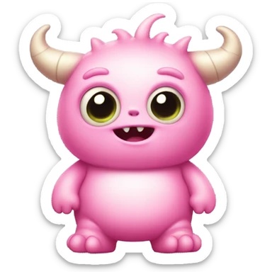 kind funny pink baby monster sticker