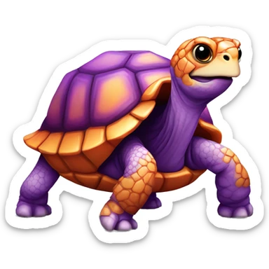 orange and purple tortoise  sticker