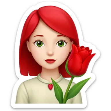 Fairytale girl holder tulip sticker