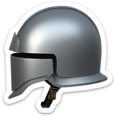 Metal helmet from side view with milling path sticker