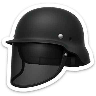 Make the PASGT helmet black in the style of apple emojis, with no background. sticker