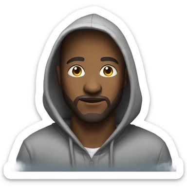 A man in a hoodie gaming  sticker