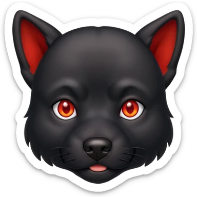 red eyed black dog  sticker