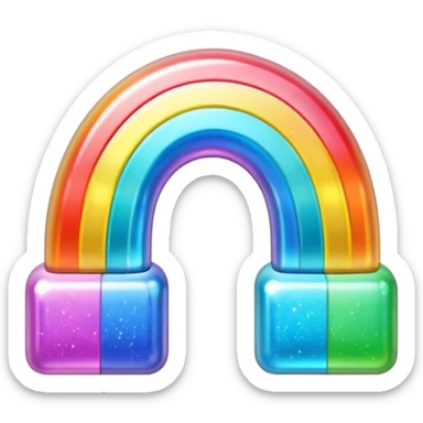 A 3d, not too detailed rainbow colored sparkling electric icon shaped prismatic icon sticker