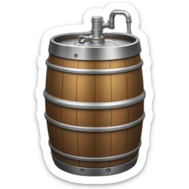 beer keg with tap on top sticker