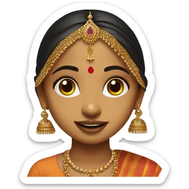 Petite Gujarati Girl with Jhumka sticker