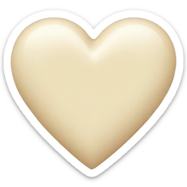 cream color heart sticker