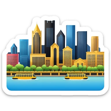 emoji of the Pittsburgh skyline sticker