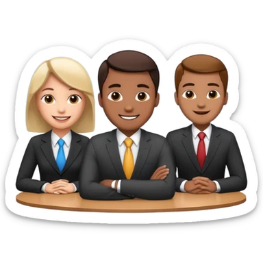 3 people business meeting sticker