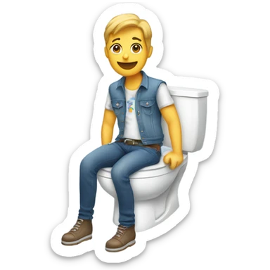 Skibidi toilet with jeans sticker