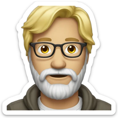 Homeless A blond man with a beard wears glasses sticker