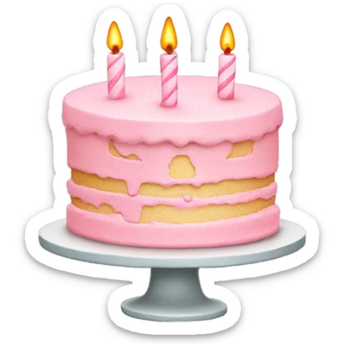 pastel pink birthday cake sticker