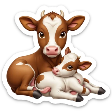 emoji from a calf suckling sticker