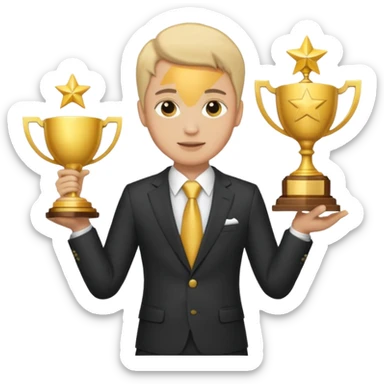 20 blue background awarrd with 3 people sticker