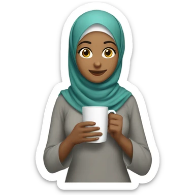hijabi girl bring cup sticker