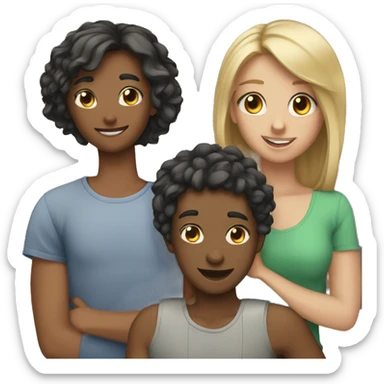 Friend group of three girls and one boy sticker