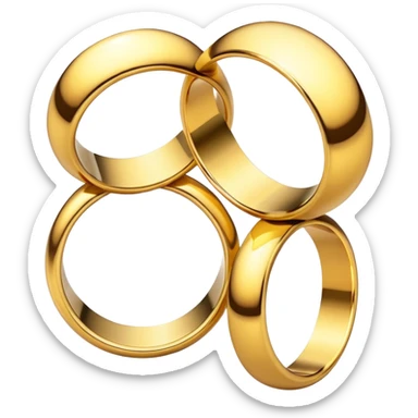 gold rings sticker