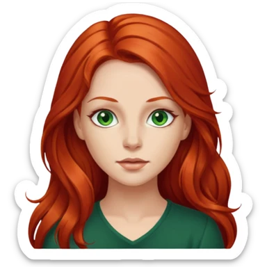 Stefanie Ridel with long red hair sticker