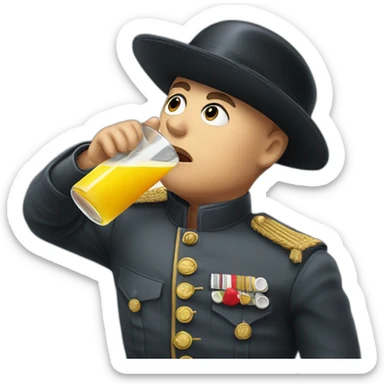 mussolini-drinking-juice sticker