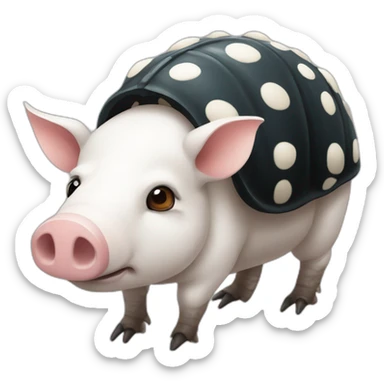 White pig armadillo cow centipede insect with black spots sticker