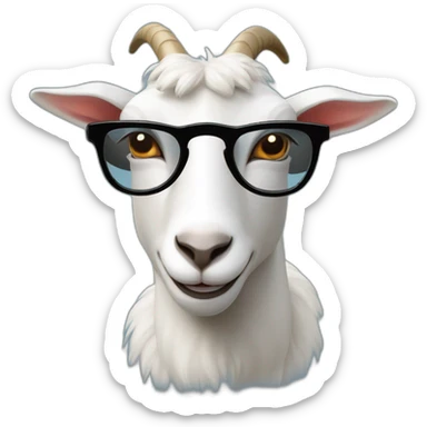 Un goat avec des lunettes de soleil noire  sticker