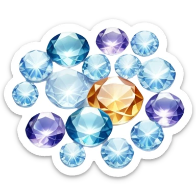 delicate dish of shimmering crystals cradling tiny treasures sticker