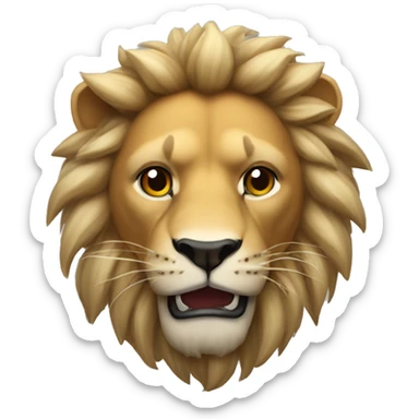 Un león fuerte con corona  sticker