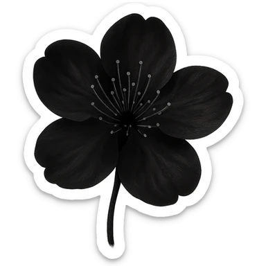 show  one black cherry blossom, remove background sticker