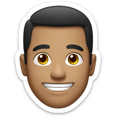 smiling muscular man in black shirt sticker