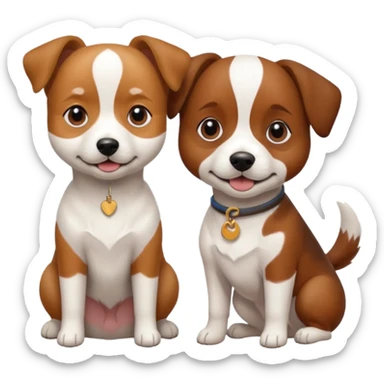 shizu dog sitting next to jack rassel dog sticker