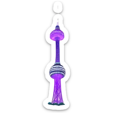 purple namsan tower sticker