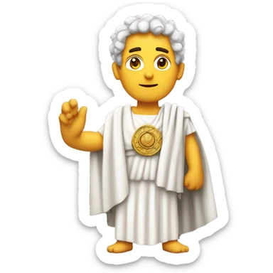 A senator in a toga, looking serious but forming a heart with his hands, symbolizing love for Rome (or the channel's audience). sticker