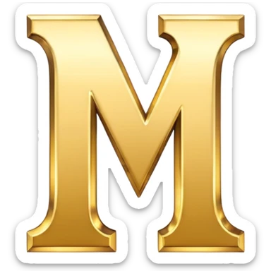 letter M in gold sticker