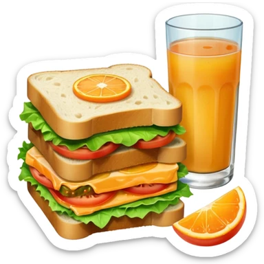 sandwiche and juice sticker