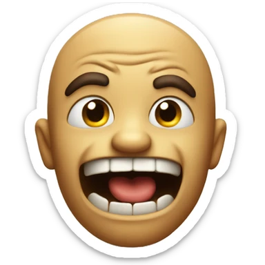 emoji biting fist and looking slightly shocked, slightly excited and ever so slightly quizzical sticker