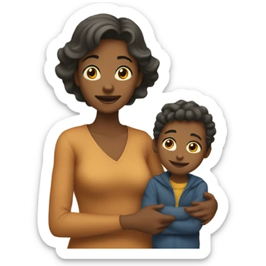 A mother with her boy sticker